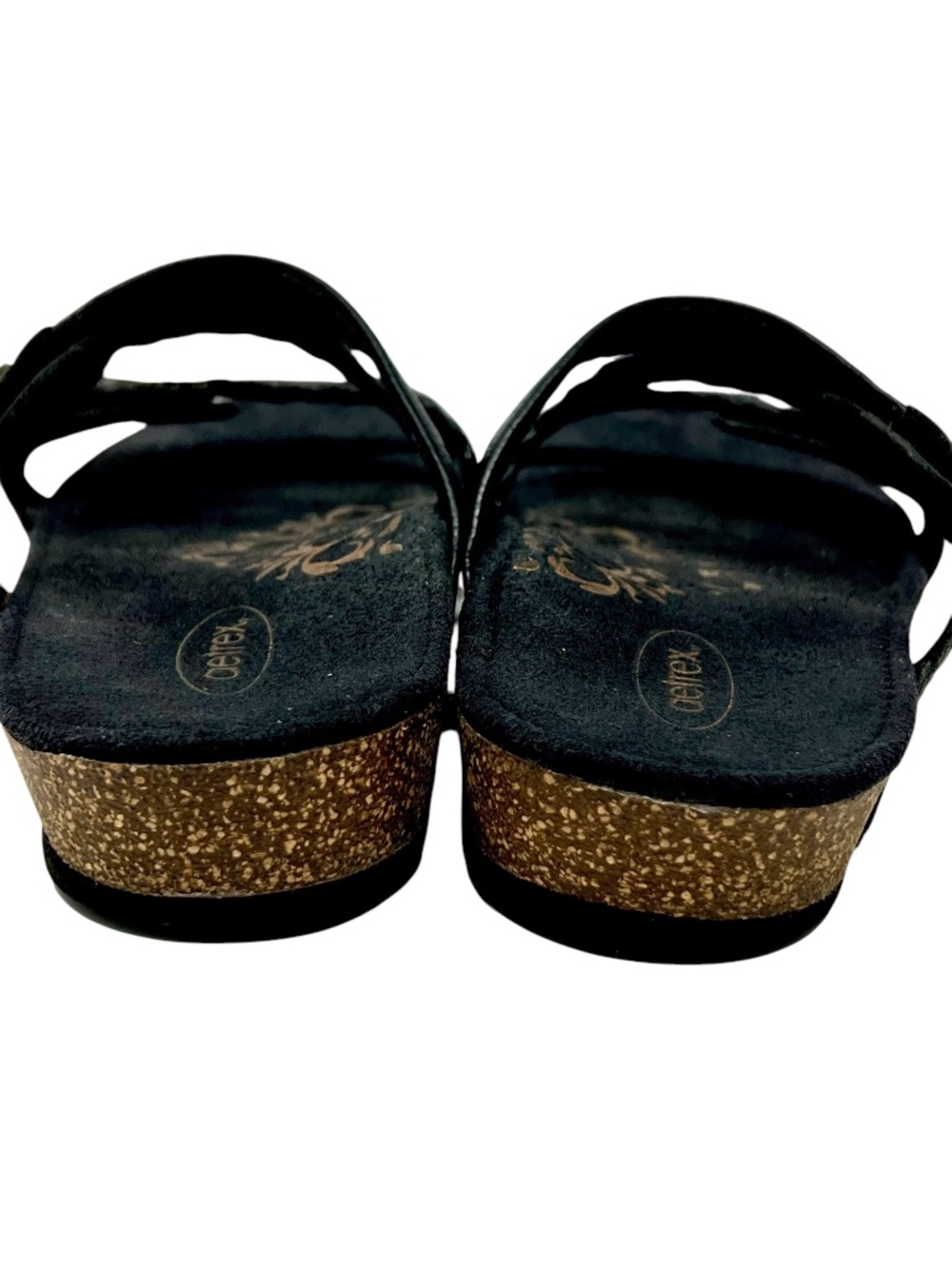 Women's Aetrex Janey Braided Slide Black Leather Slip On Sandal size 8 - Picture 8 of 13